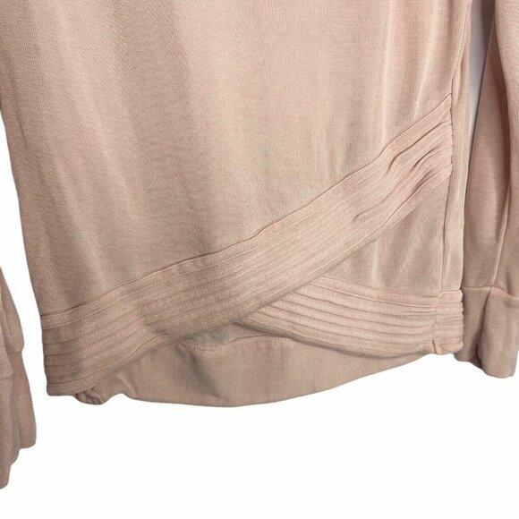 Athleta Serenity Criss Cross Sweatshirt Size XS Pink Soft Modal Crossover Hem - Picture 5 of 8